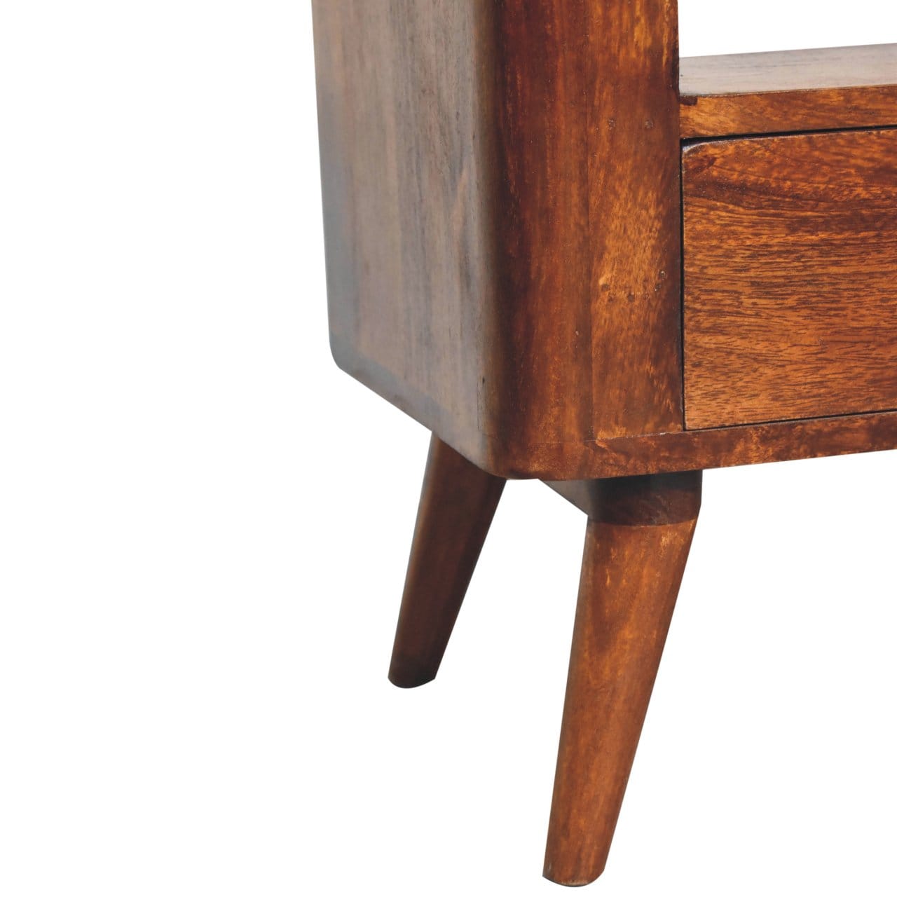 Mid-Century Modern Bera TV Stand - Solid Mango Wood Entertainment Center for Living Room - product view 8 showing...