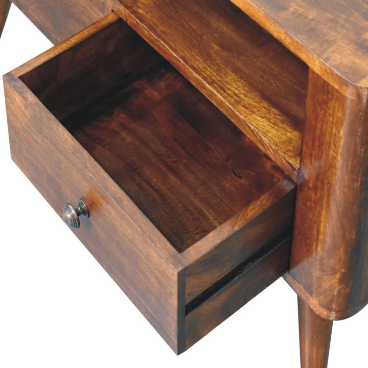Mid-Century Modern Bera TV Stand - Solid Mango Wood Entertainment Center for Living Room - product view 7 showing...