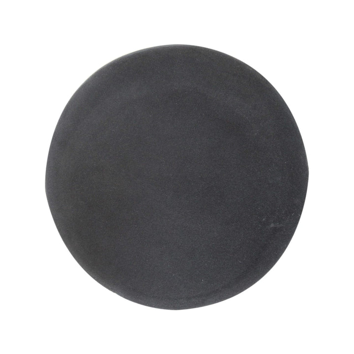 Mid-Century Modern Black Velvet Wooden Base Footstool - Solid Mango Wood Accent Stool for Living Room - product view 6...