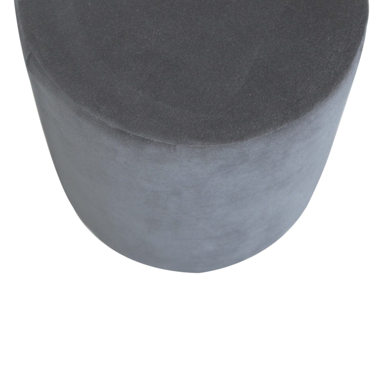 Mid-Century Modern Black Velvet Wooden Base Footstool - Solid Mango Wood Accent Stool for Living Room - product view 2...