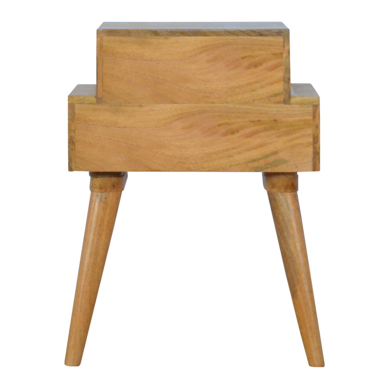 Mid-Century Modern Blush Pink and White Multi Nightstand - Solid Mango Wood Bedside Table for Bedroom - product view 7...