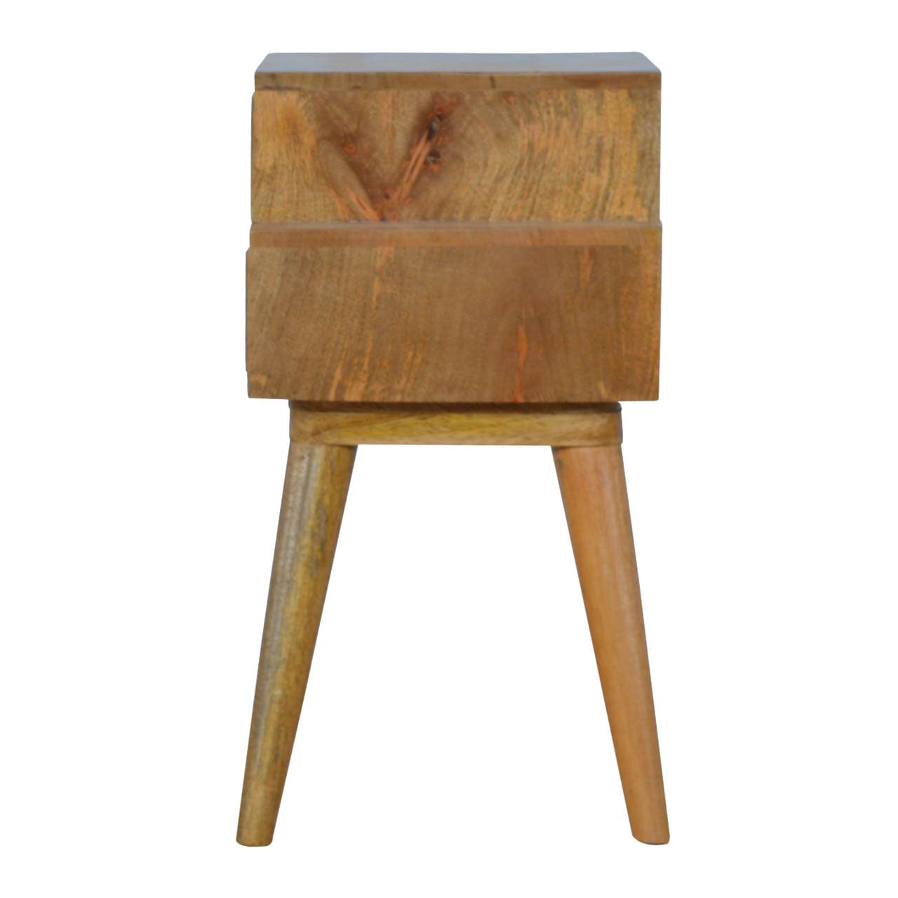 Mid-Century Modern Blush Pink and White Multi Nightstand - Solid Mango Wood Bedside Table for Bedroom - product view 6...