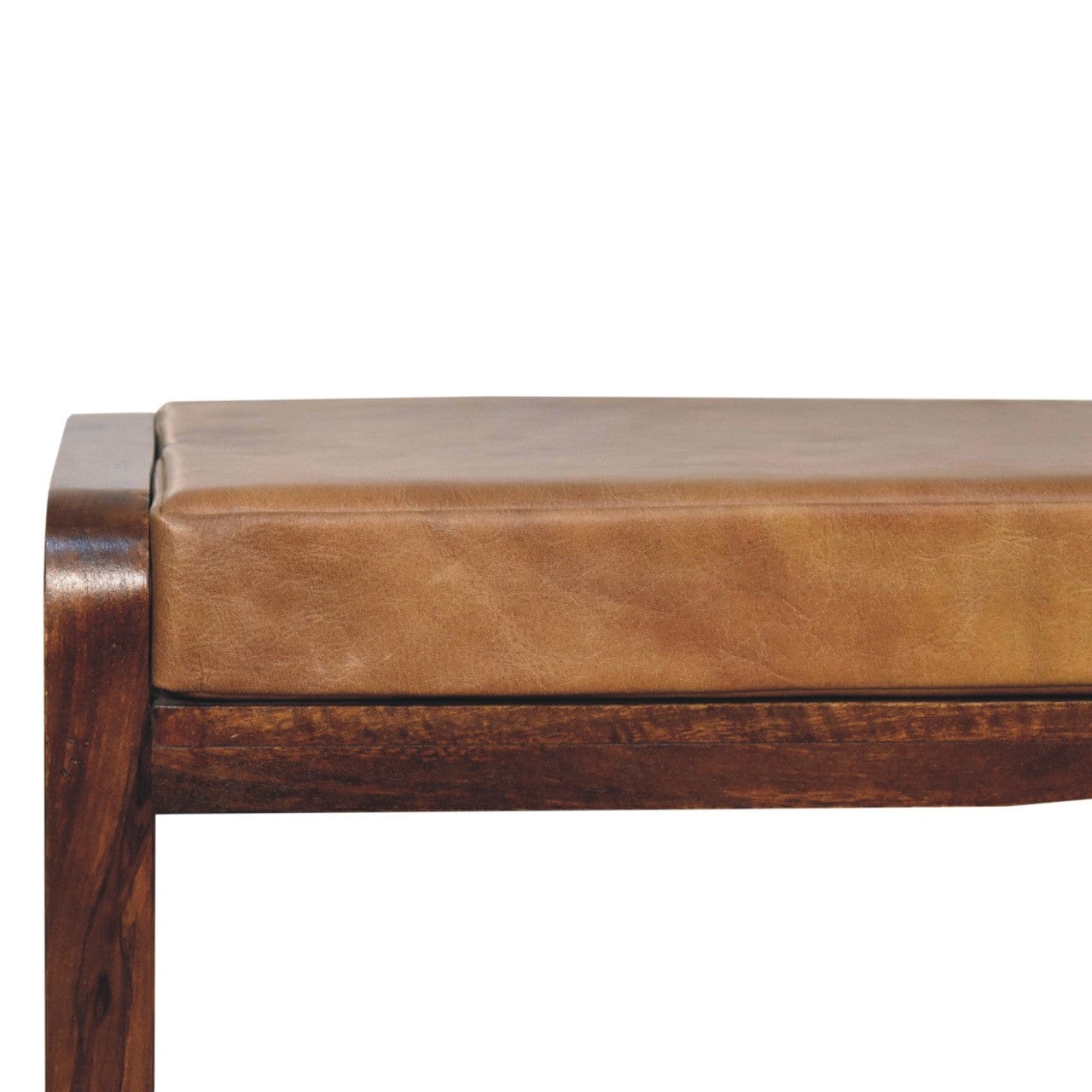 Rustic Buffalo Slatted Hallway Bench - Solid Mango Wood Seating Furniture for Entryway - product view 5 showing...