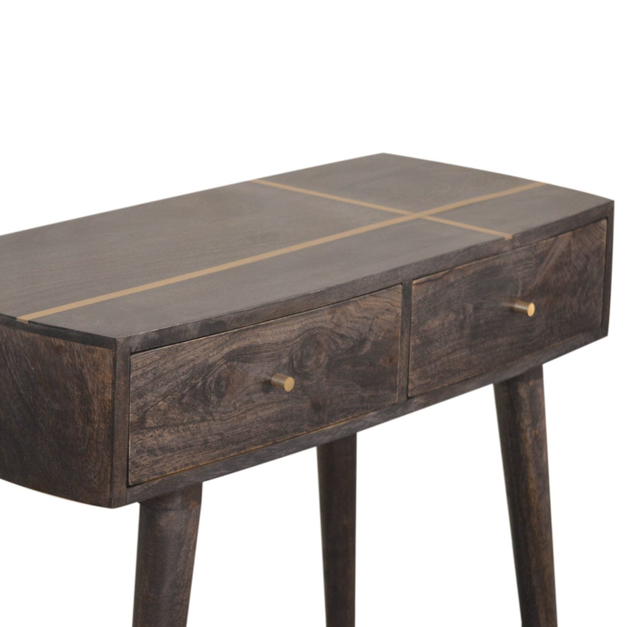 Mid-Century Modern Cairo Console Table - Solid Mango Wood Hallway Console for Entryway - product view 5 showing...