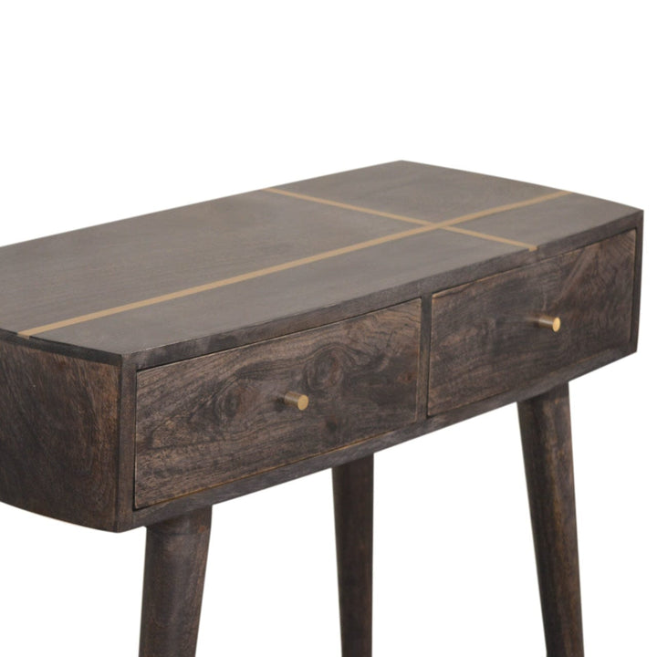 Mid-Century Modern Cairo Console Table - Solid Mango Wood Hallway Console for Entryway - product view 5 showing...