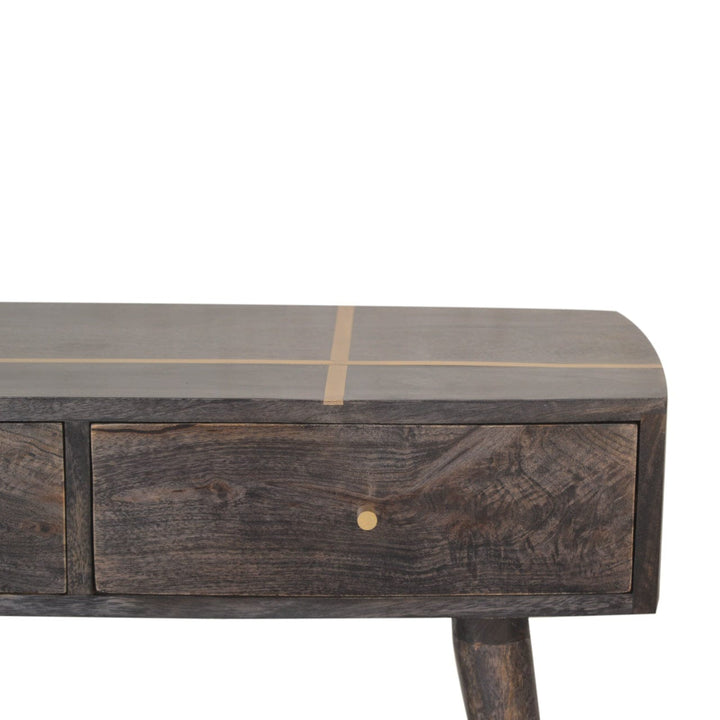 Mid-Century Modern Cairo Console Table - Solid Mango Wood Hallway Console for Entryway - product view 4 showing...