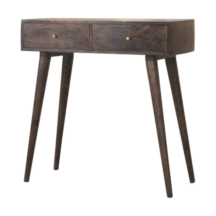 Mid-Century Modern Cairo Console Table - Solid Mango Wood Hallway Console for Entryway - product view 2 showing...