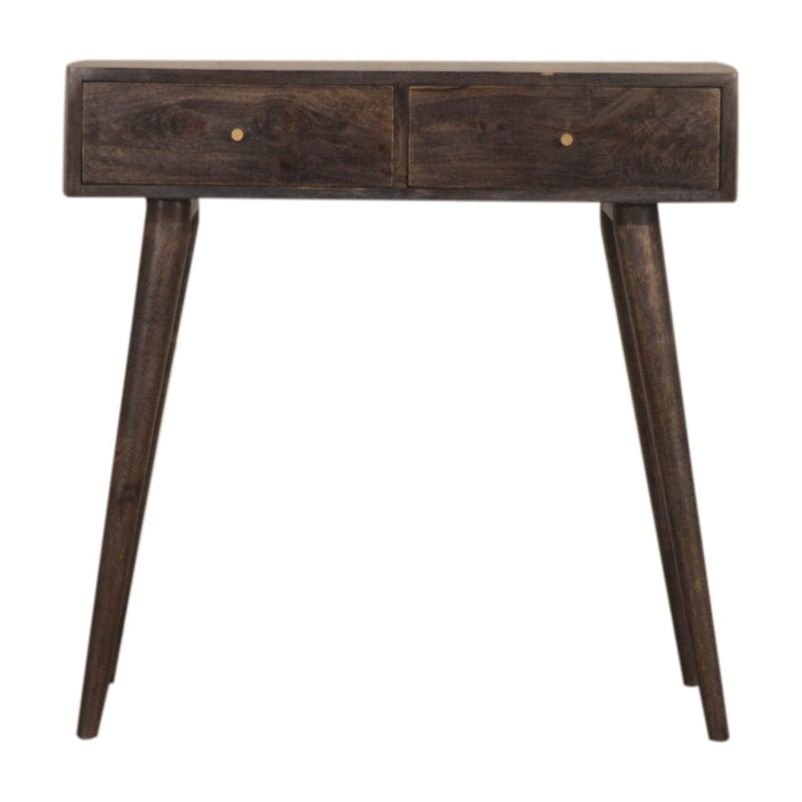 Mid-Century Modern Cairo Console Table - Solid Mango Wood Hallway Console for Entryway - main view showing handcrafted...