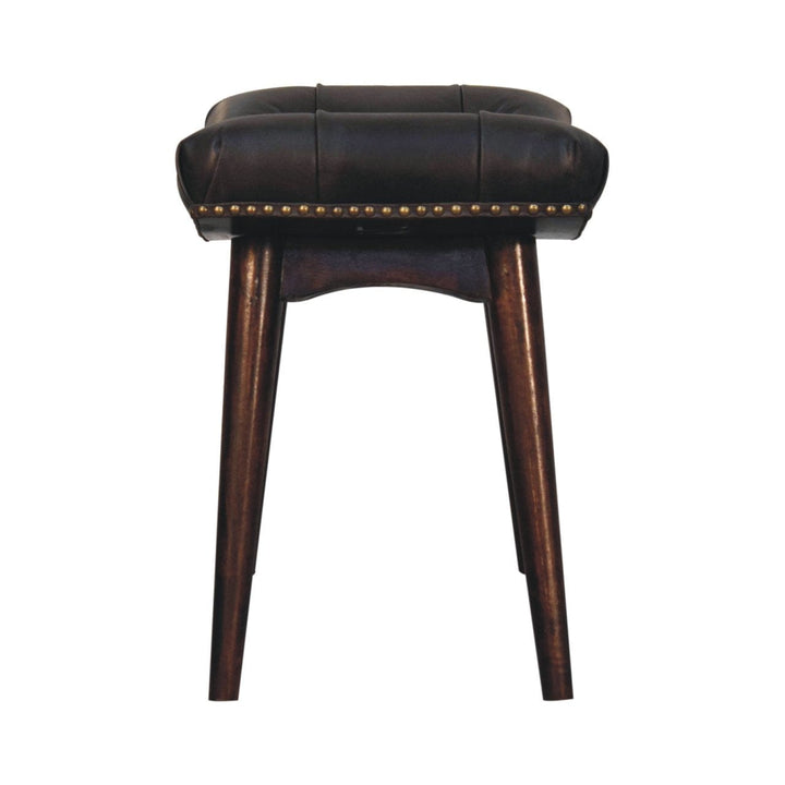 California Walnut Bench - Solid Mango Wood Seating Furniture for Entryway - product view 9 showing handcrafted solid...