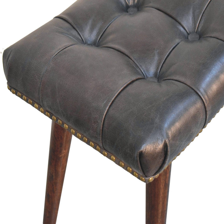 California Walnut Bench - Solid Mango Wood Seating Furniture for Entryway - product view 6 showing handcrafted solid...