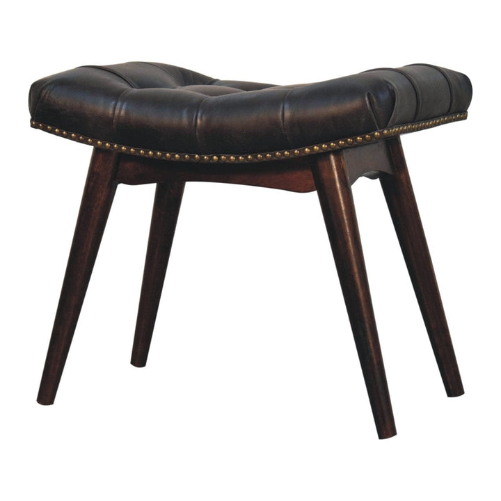 California Walnut Bench - Solid Mango Wood Seating Furniture for Entryway - product view 4 showing handcrafted solid...