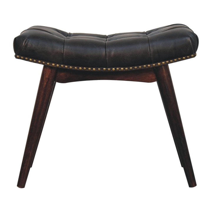California Walnut Bench - Solid Mango Wood Seating Furniture for Entryway - product view 2 showing handcrafted solid...
