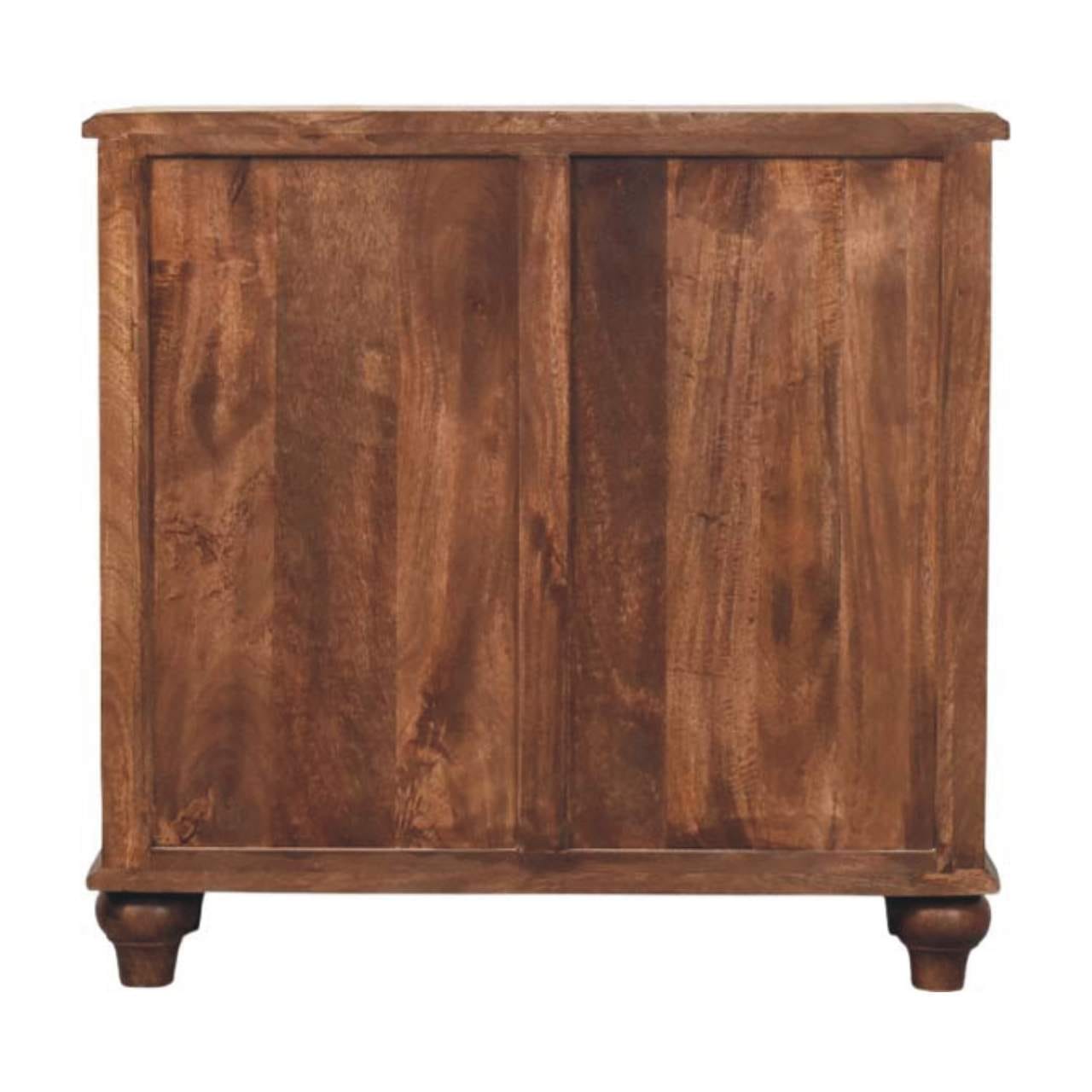 Rustic Camille Dresser - Solid Mango Wood Storage Chest for Bedroom - product view 9 showing handcrafted solid mango wood...