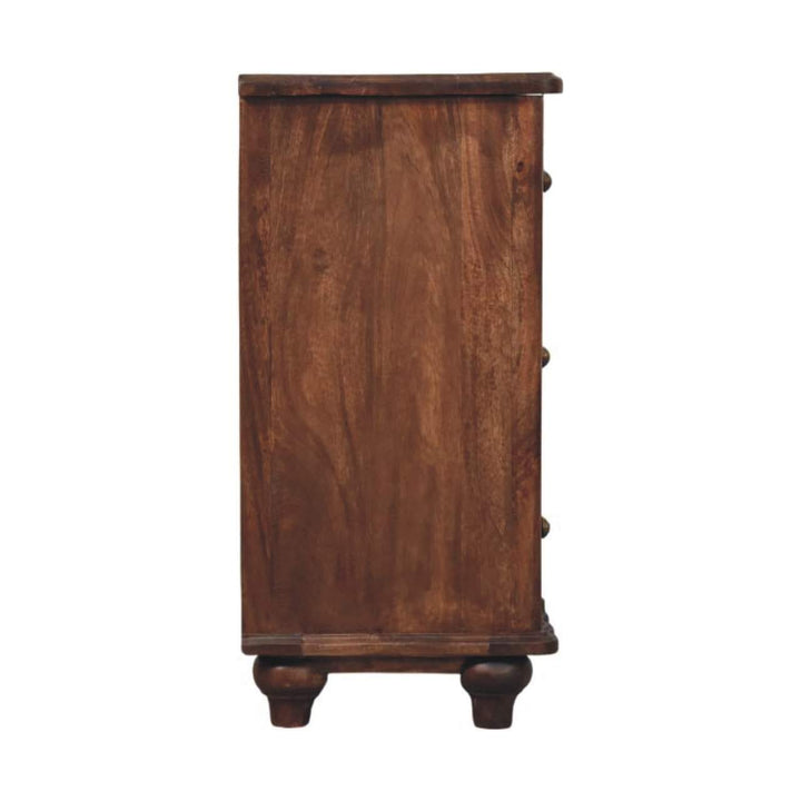 Rustic Camille Dresser - Solid Mango Wood Storage Chest for Bedroom - product view 8 showing handcrafted solid mango wood...