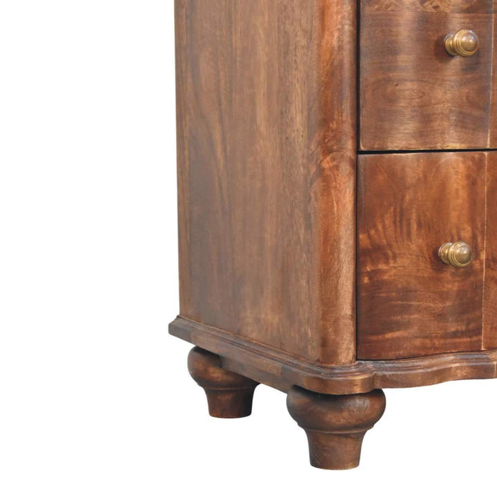 Rustic Camille Dresser - Solid Mango Wood Storage Chest for Bedroom - product view 7 showing handcrafted solid mango wood...