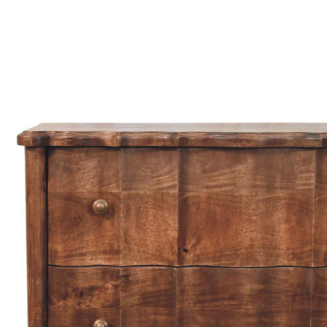 Rustic Camille Dresser - Solid Mango Wood Storage Chest for Bedroom - product view 4 showing handcrafted solid mango wood...