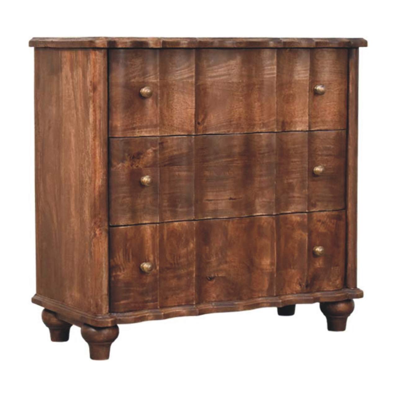 Rustic Camille Dresser - Solid Mango Wood Storage Chest for Bedroom - product view 2 showing handcrafted solid mango wood...