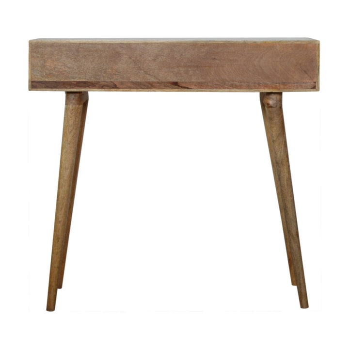 Mid-Century Modern Capsule Console Table - Solid Mango Wood Hallway Console for Entryway - product view 8 showing...