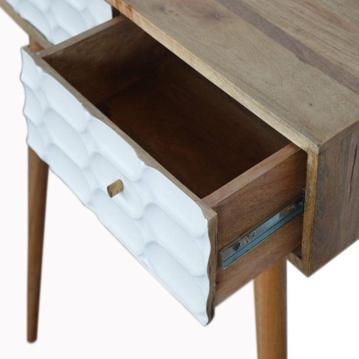Mid-Century Modern Capsule Console Table - Solid Mango Wood Hallway Console for Entryway - product view 5 showing...