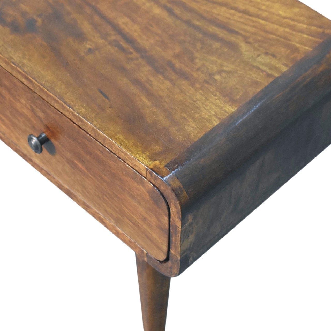 Mid-Century Modern Chestnut Coffee Table - Solid Mango Wood Center Table for Living Room - product view 5 showing...