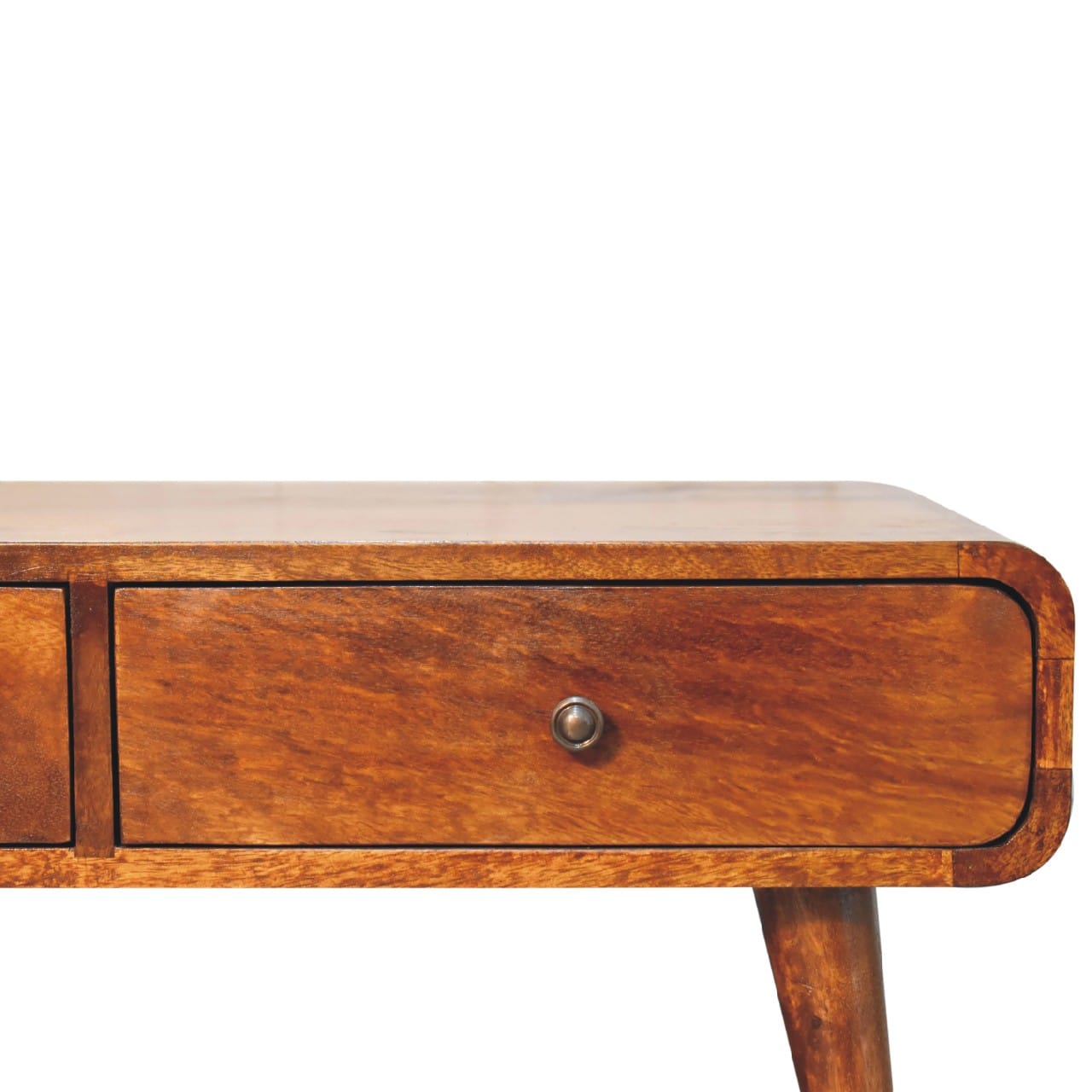 Mid-Century Modern Chestnut Coffee Table - Solid Mango Wood Center Table for Living Room - product view 4 showing...