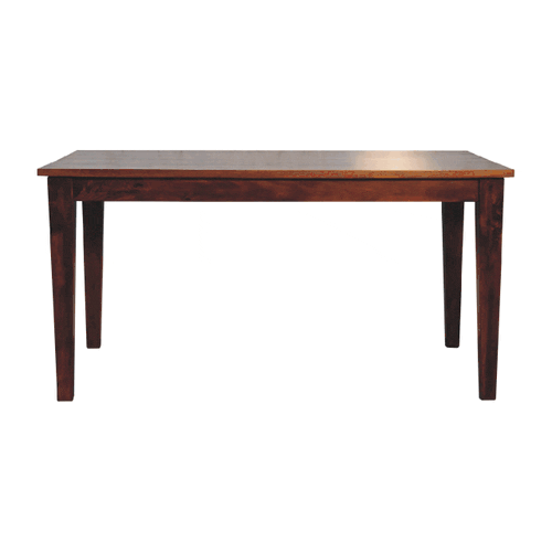Mid-Century Modern Chestnut Dining Table - Solid Mango Wood Kitchen Table - product view 8 showing handcrafted solid...
