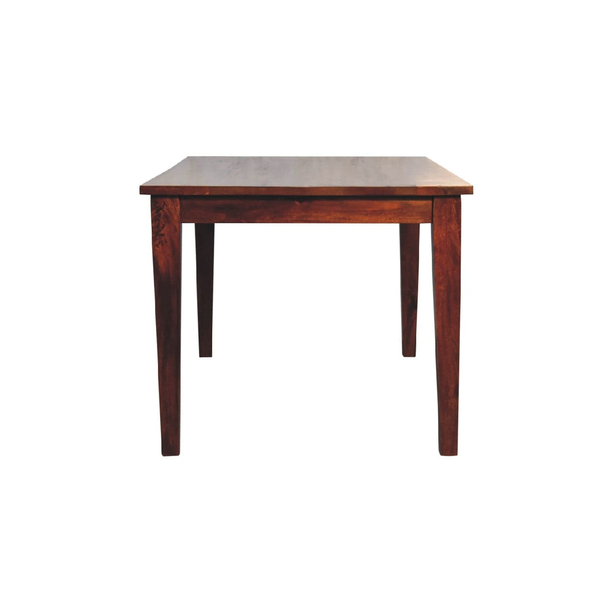 Mid-Century Modern Chestnut Dining Table - Solid Mango Wood Kitchen Table - product view 7 showing handcrafted solid...