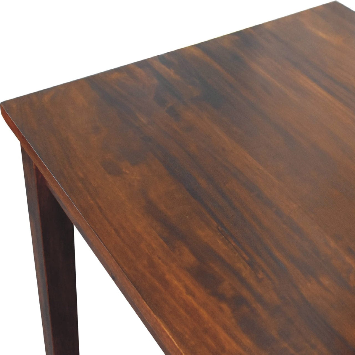 Mid-Century Modern Chestnut Dining Table - Solid Mango Wood Kitchen Table - product view 6 showing handcrafted solid...