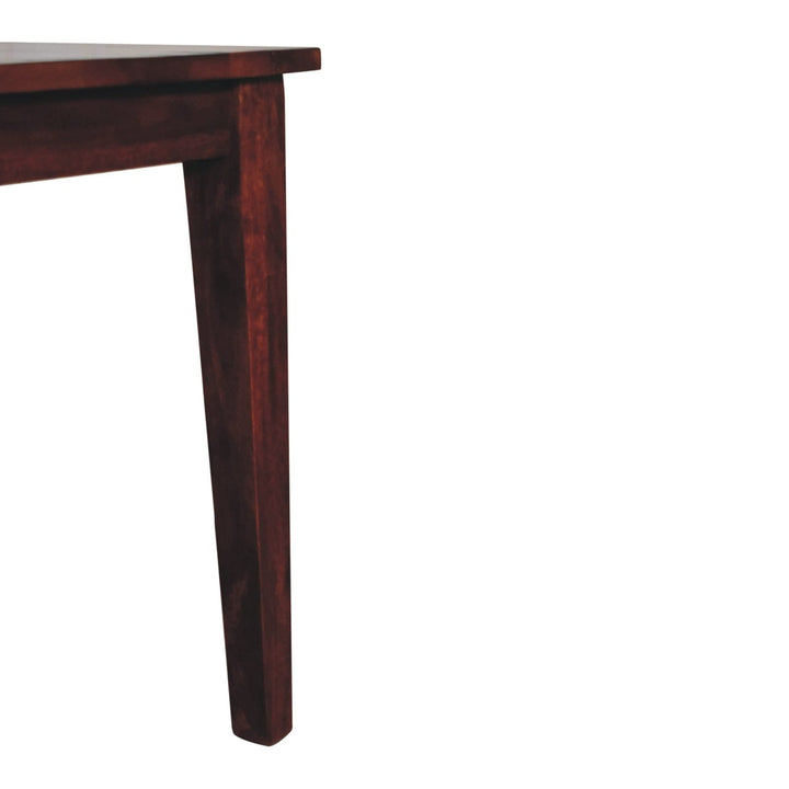 Mid-Century Modern Chestnut Dining Table - Solid Mango Wood Kitchen Table - product view 4 showing handcrafted solid...