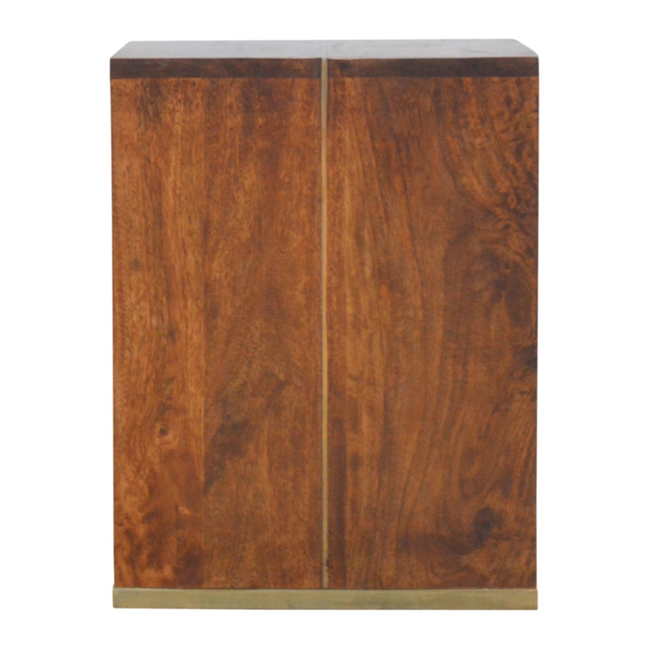 Mid-Century Modern Chestnut End Table - Solid Mango Wood Side Table for Living Room - product view 4 showing handcrafted...
