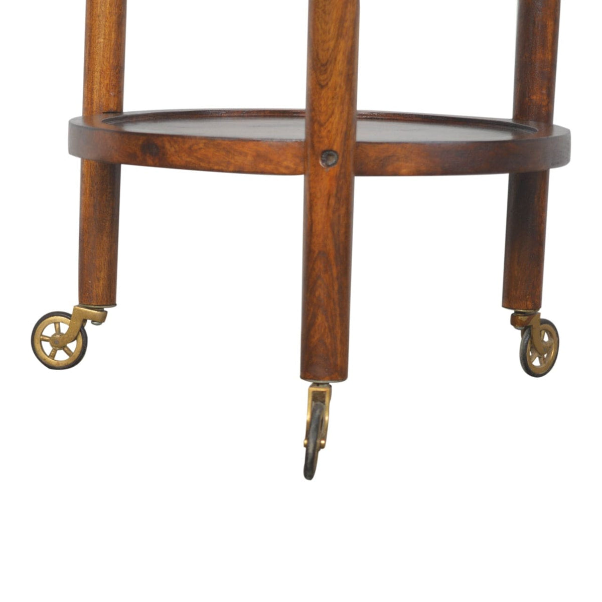 Mid-Century Modern Chestnut Tray Table - Solid Mango Wood Butler Tray for Living Room - product view 4 showing...