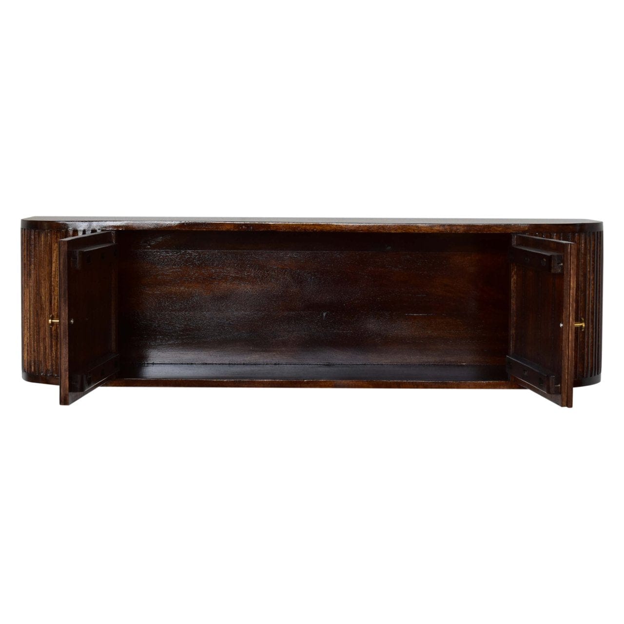 Farmhouse Chunky Chestnut Floating Console Table - Entryway & Hallway Table in Solid Mango Wood - product view 8 showing...