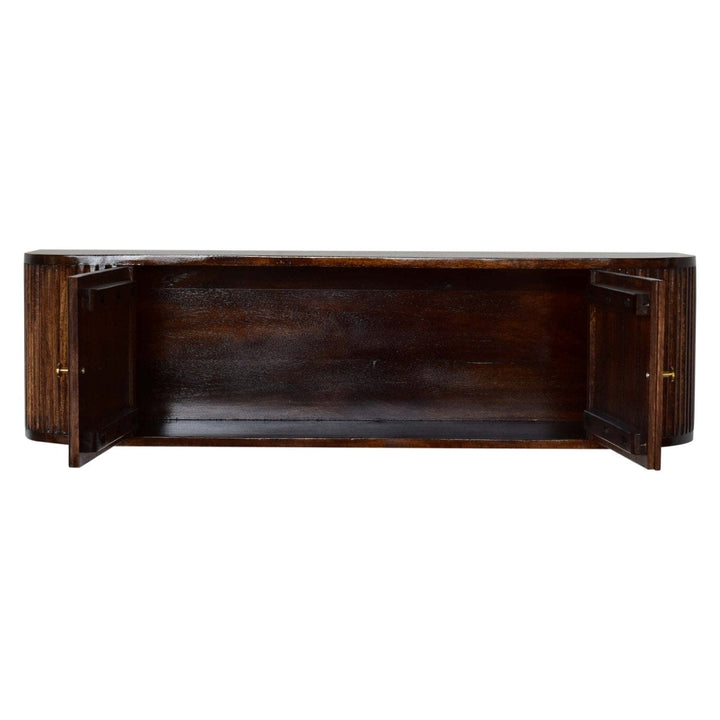 Farmhouse Chunky Chestnut Floating Console Table - Entryway & Hallway Table in Solid Mango Wood - product view 8 showing...