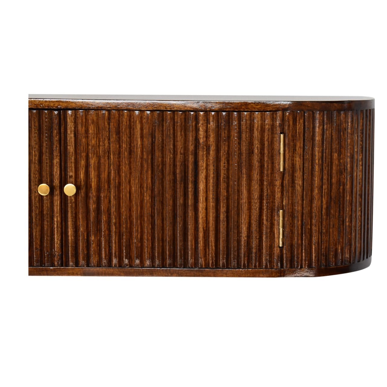 Farmhouse Chunky Chestnut Floating Console Table - Entryway & Hallway Table in Solid Mango Wood - product view 5 showing...