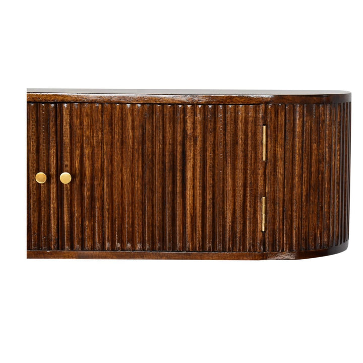 Farmhouse Chunky Chestnut Floating Console Table - Entryway & Hallway Table in Solid Mango Wood - product view 5 showing...