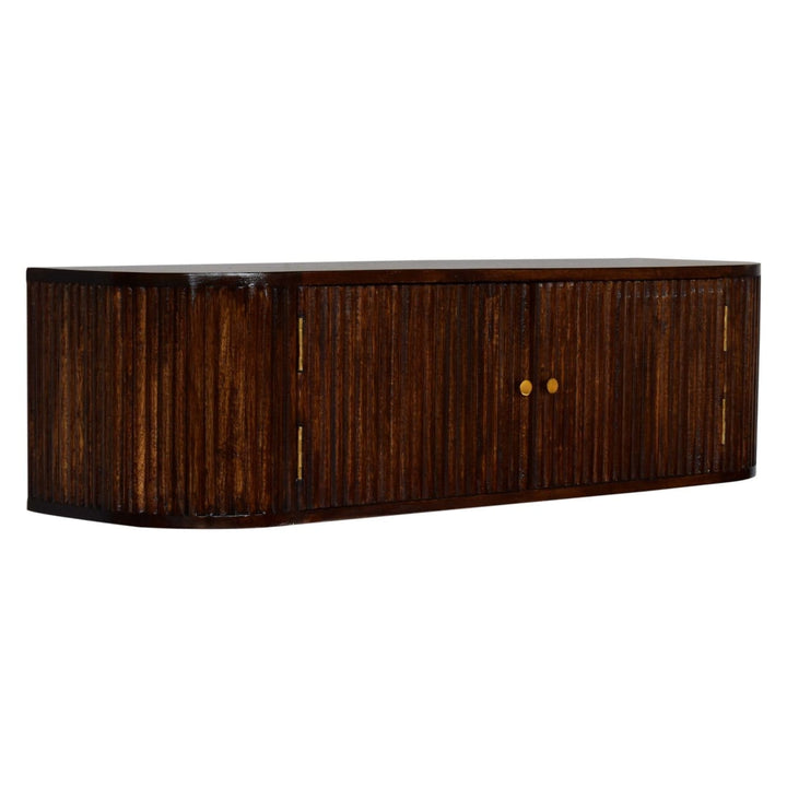 Farmhouse Chunky Chestnut Floating Console Table - Entryway & Hallway Table in Solid Mango Wood - product view 4 showing...