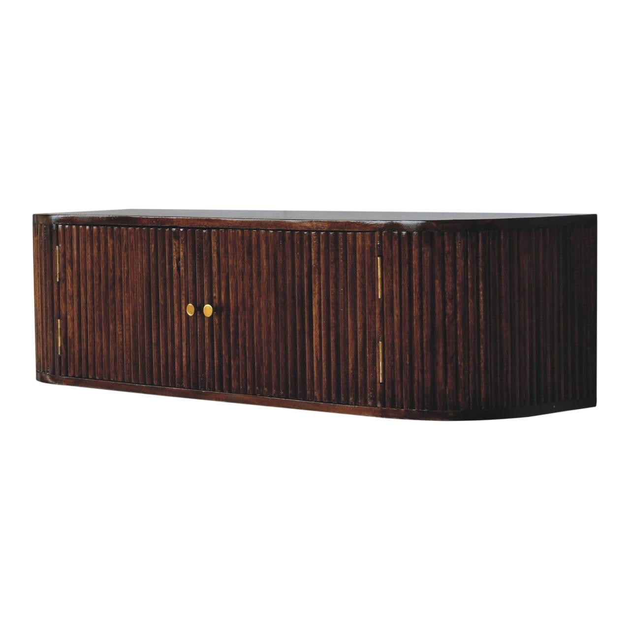 Farmhouse Chunky Chestnut Floating Console Table - Entryway & Hallway Table in Solid Mango Wood - product view 3 showing...