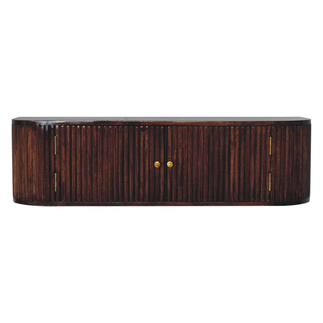 Farmhouse Chunky Chestnut Floating Console Table - Entryway & Hallway Table in Solid Mango Wood - product view 2 showing...
