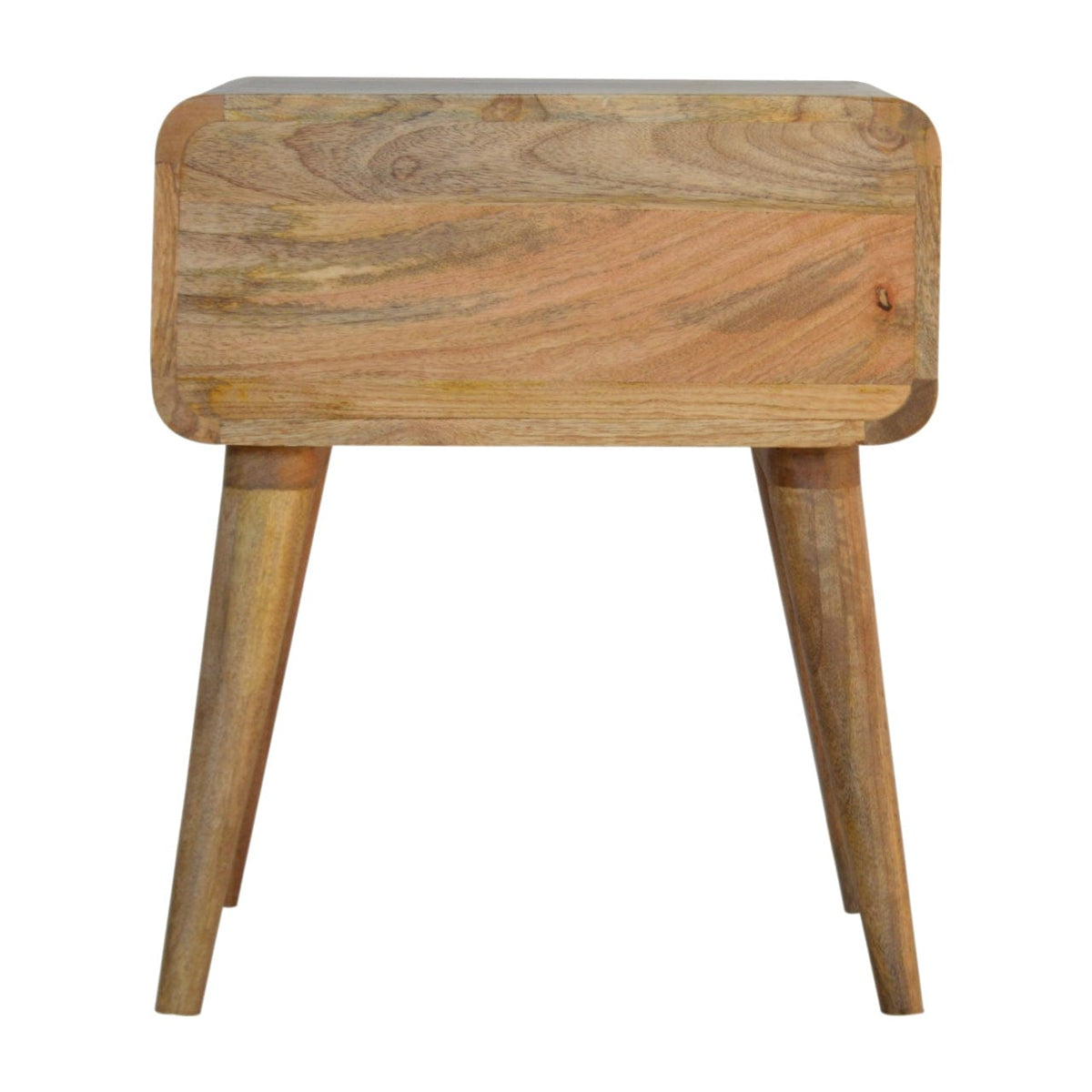 Mid-Century Modern Close-knit Nightstand - Solid Mango Wood Bedside Table for Bedroom - product view 8 showing...