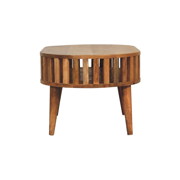 Mid-Century Modern Coffee Table - Solid Mango Wood Center Table for Living Room - product view 8 showing handcrafted...