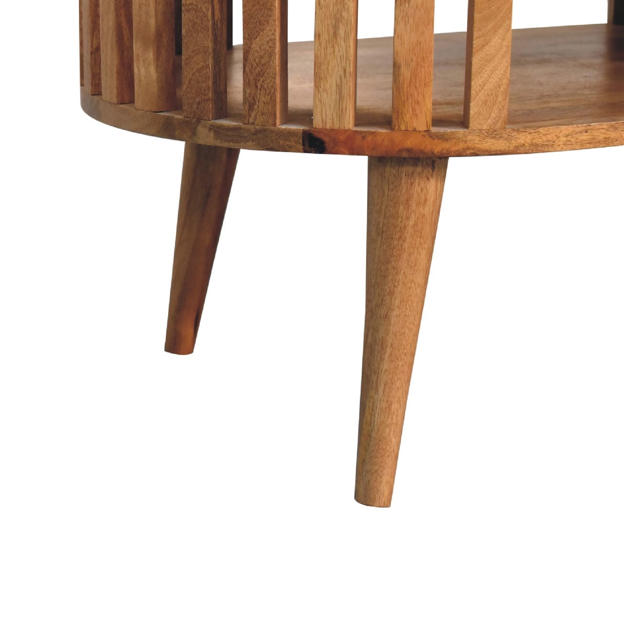 Mid-Century Modern Coffee Table - Solid Mango Wood Center Table for Living Room - product view 7 showing handcrafted...