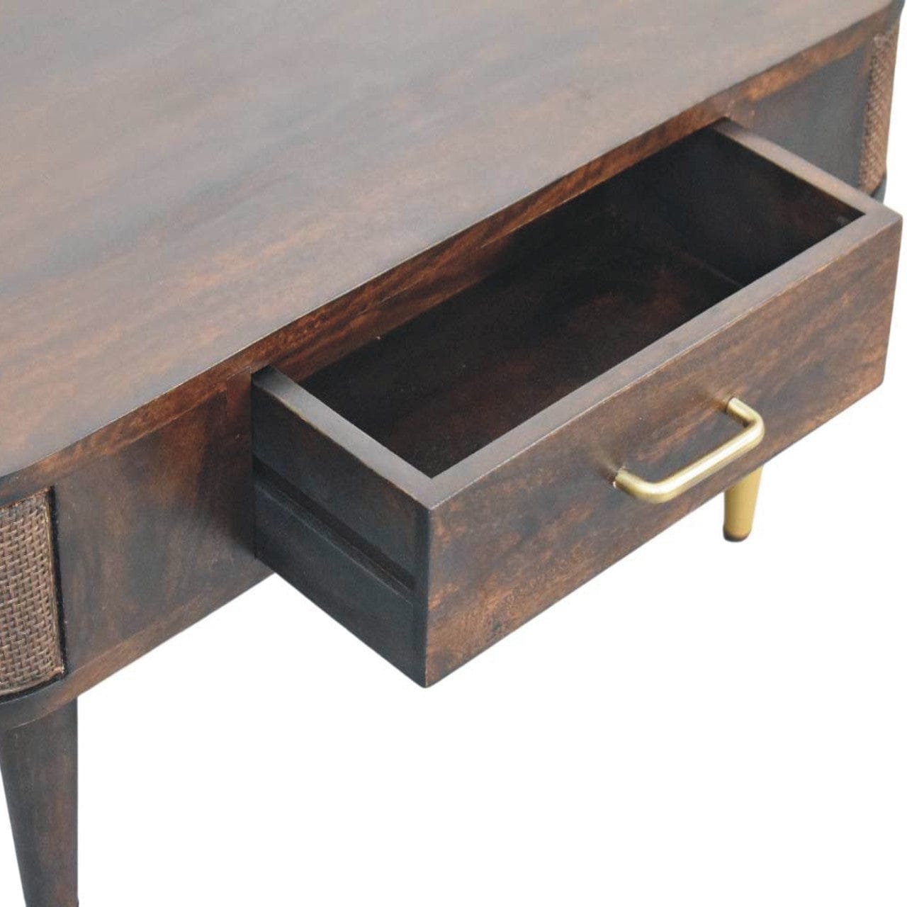 Mid-Century Modern Coffee Table - Solid Mango Wood Center Table for Living Room - product view 7 showing handcrafted...