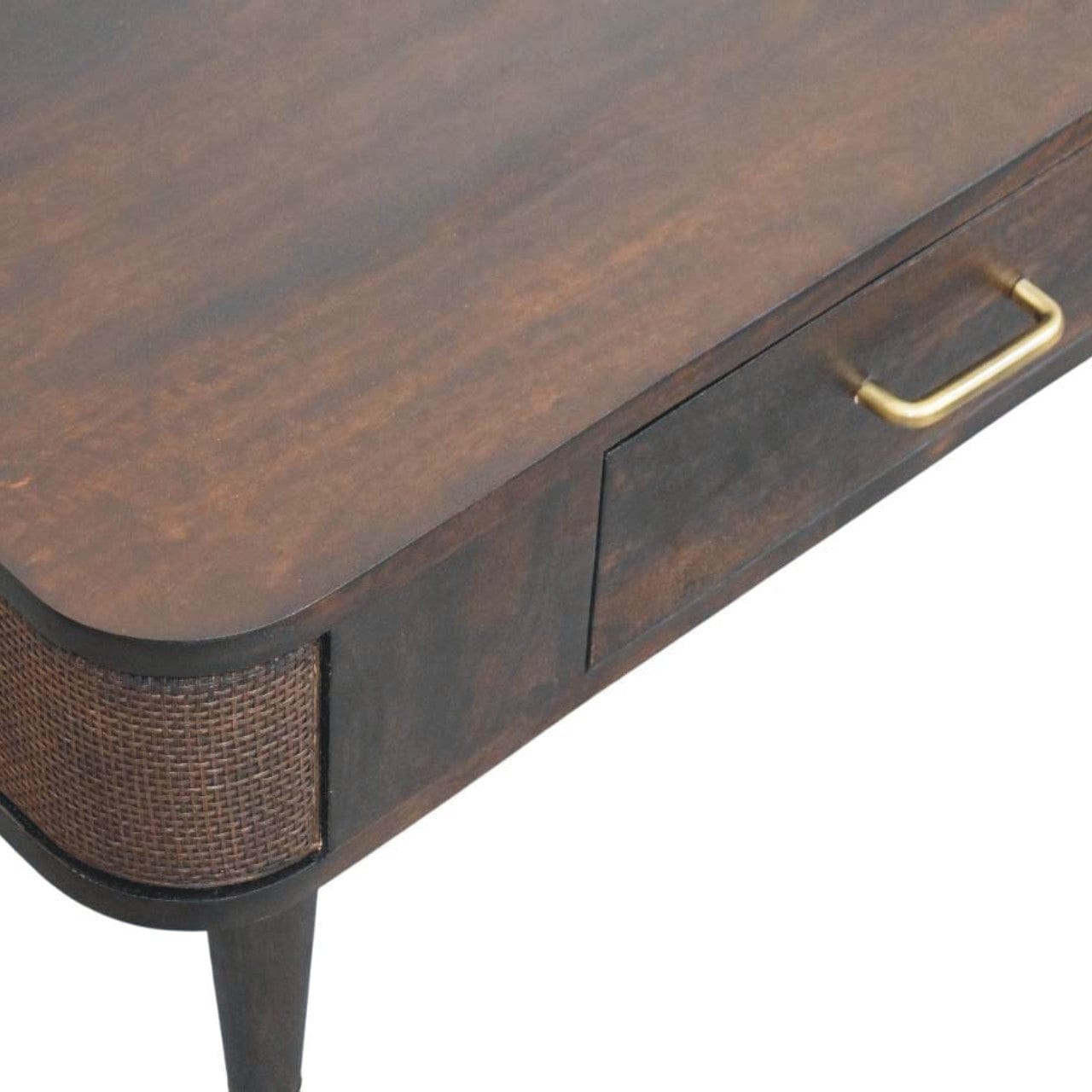 Mid-Century Modern Coffee Table - Solid Mango Wood Center Table for Living Room - product view 6 showing handcrafted...