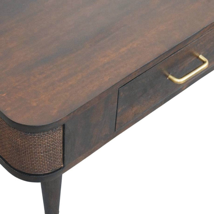 Mid-Century Modern Coffee Table - Solid Mango Wood Center Table for Living Room - product view 6 showing handcrafted...