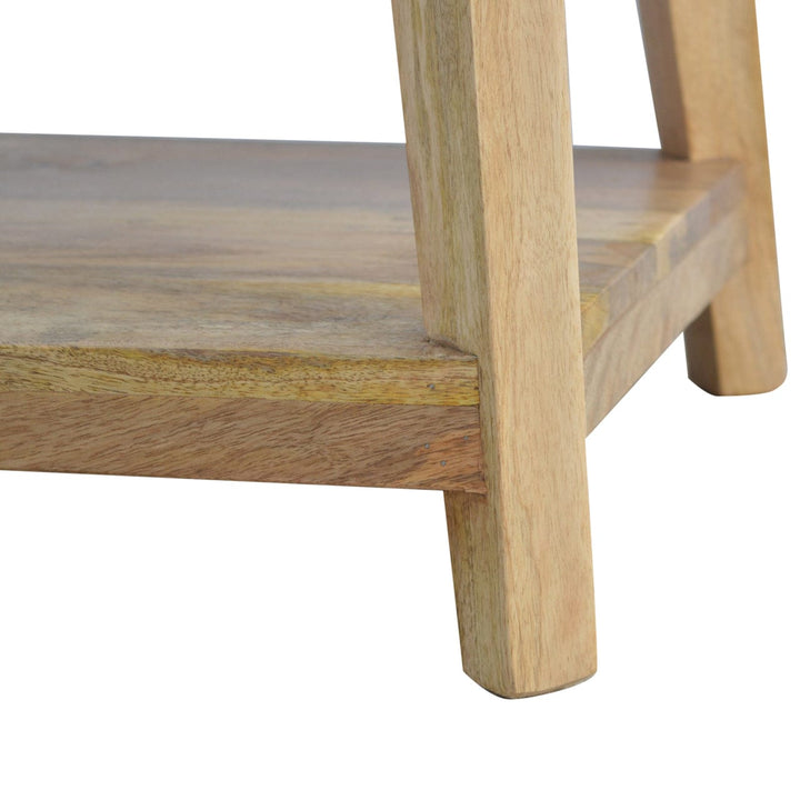 Mid-Century Modern Coffee Table - Solid Mango Wood Center Table for Living Room - product view 7 showing handcrafted...