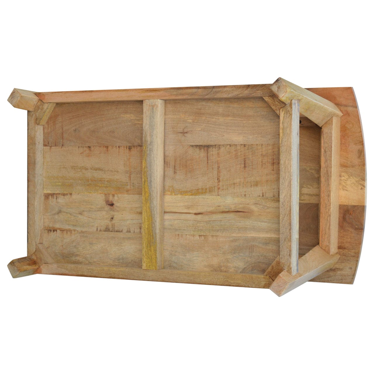 Mid-Century Modern Coffee Table - Solid Mango Wood Center Table for Living Room - product view 5 showing handcrafted...