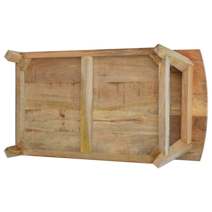 Mid-Century Modern Coffee Table - Solid Mango Wood Center Table for Living Room - product view 5 showing handcrafted...