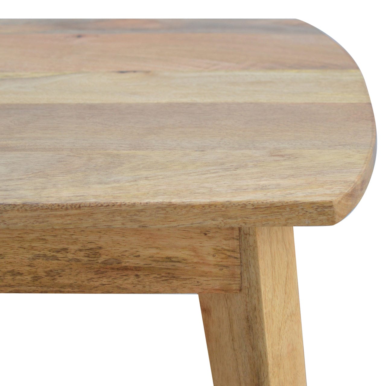 Mid-Century Modern Coffee Table - Solid Mango Wood Center Table for Living Room - product view 4 showing handcrafted...