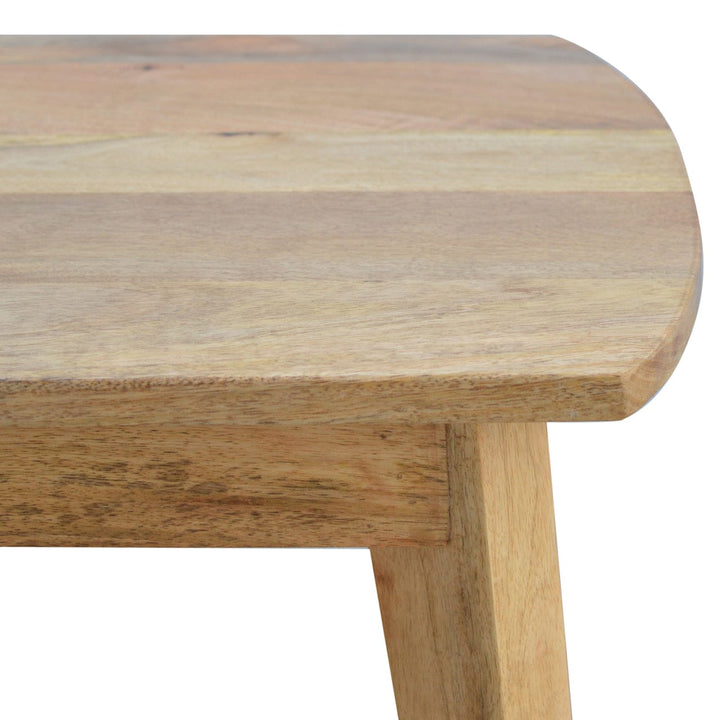 Mid-Century Modern Coffee Table - Solid Mango Wood Center Table for Living Room - product view 4 showing handcrafted...