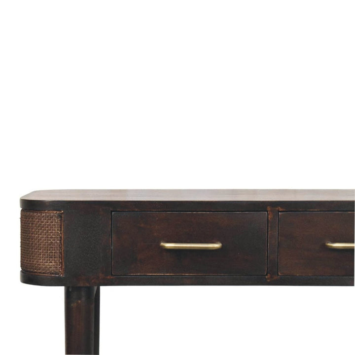 Mid-Century Modern Console Table - Solid Mango Wood Hallway Console for Entryway - product view 4 showing handcrafted...